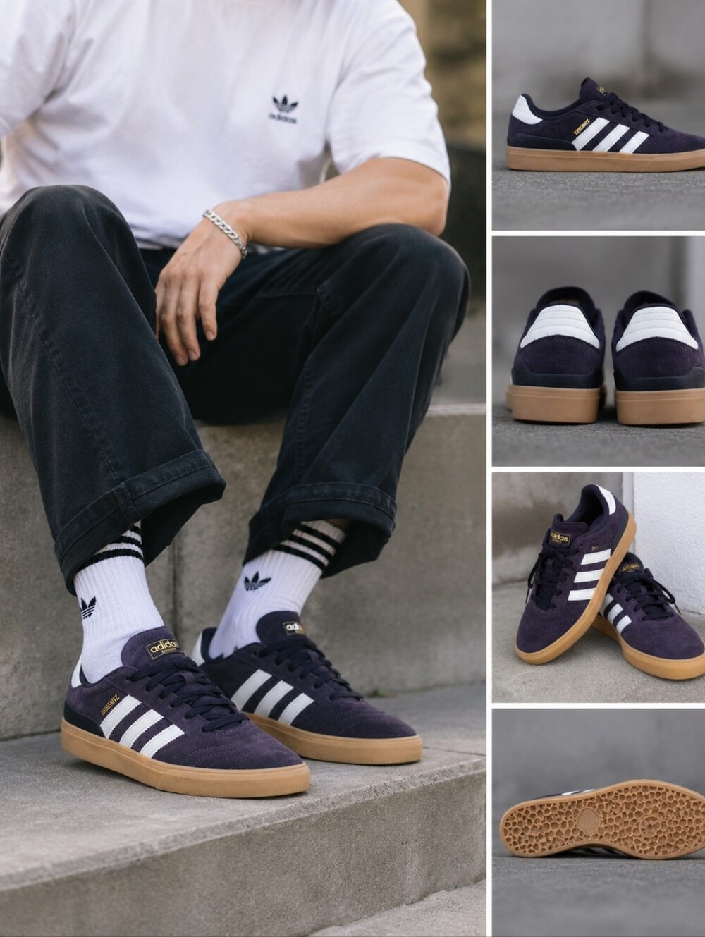 Adidas Busenitz Vulc II Purple Suede Gum Skate Shoes Men’s 12